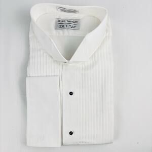New Kyle Thomas White Formal Dress Shirt 2XL7 Neck 18/18.5 Long Sleeve 36-37